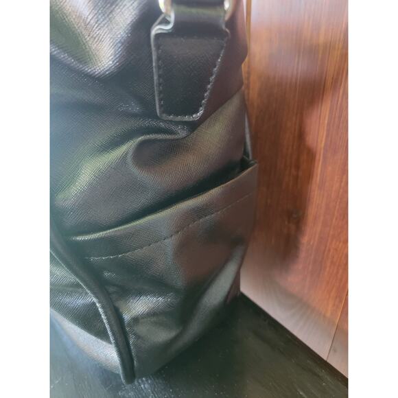 Lily Jade Anna Diaper Bag Black Vegan Leather Purple Lining Rare Discontinued🖤 - Picture 7 of 16